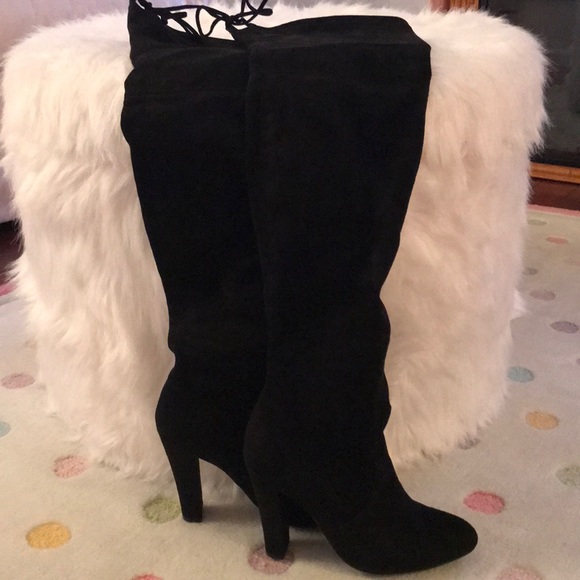 Steve Madden Black Thigh High Booties - Picture 2 of 2